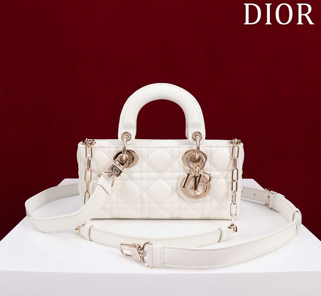 Dior original lambskin small lady D-Joy bag M0613 white