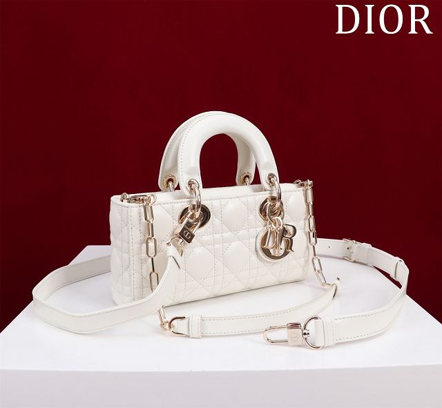 Dior original lambskin small lady D-Joy bag M0613 white