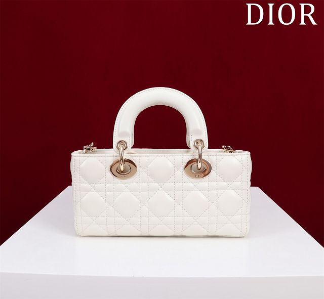 Dior original lambskin small lady D-Joy bag M0613 white