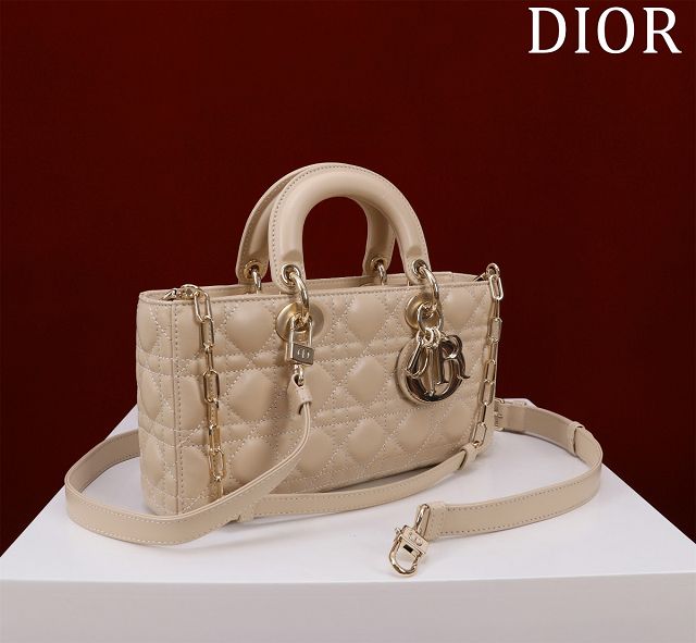 Dior original lambskin medium lady D-Joy bag M0540 beige