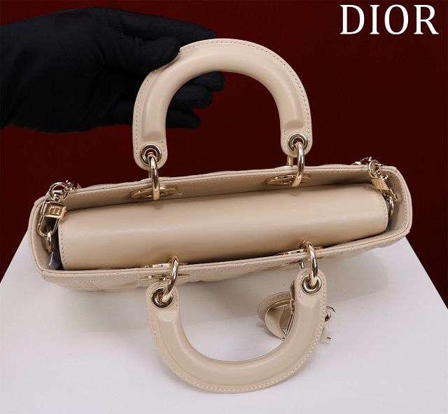 Dior original lambskin medium lady D-Joy bag M0540 beige