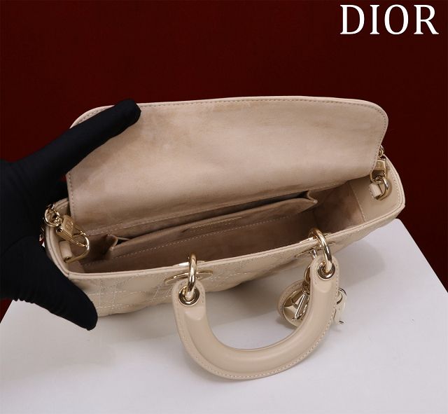 Dior original lambskin medium lady D-Joy bag M0540 beige