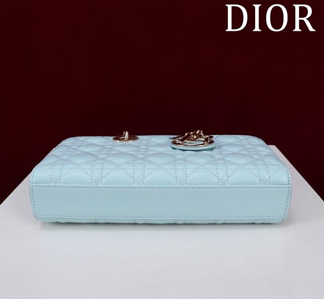 Dior original lambskin medium lady D-Joy bag M0540 blue