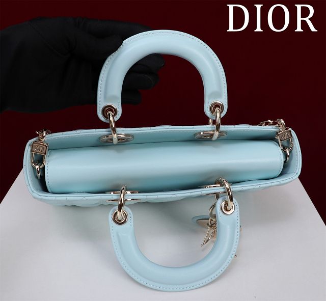 Dior original lambskin medium lady D-Joy bag M0540 blue