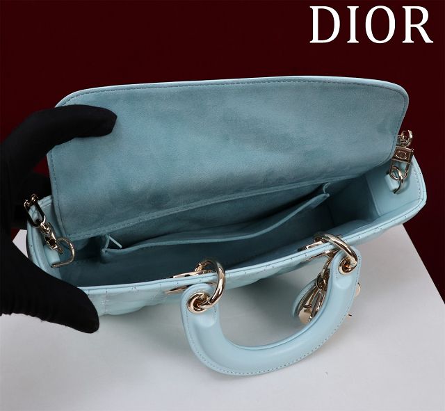 Dior original lambskin medium lady D-Joy bag M0540 blue