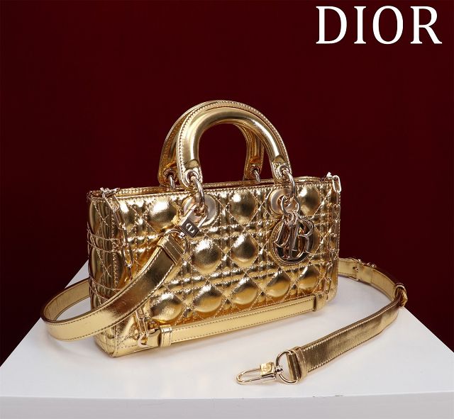 Dior original lambskin medium lady D-Joy bag M0540 gold