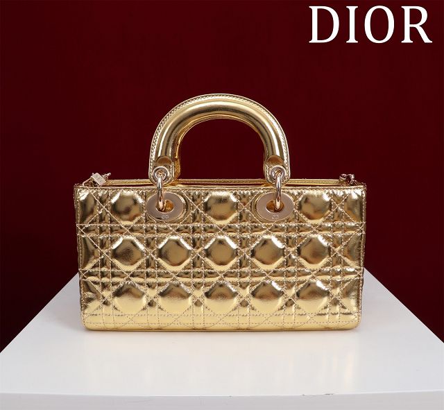 Dior original lambskin medium lady D-Joy bag M0540 gold