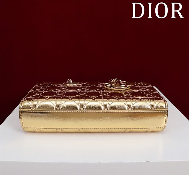 Dior original lambskin medium lady D-Joy bag M0540 gold