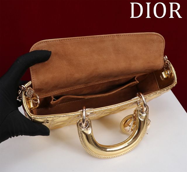 Dior original lambskin medium lady D-Joy bag M0540 gold