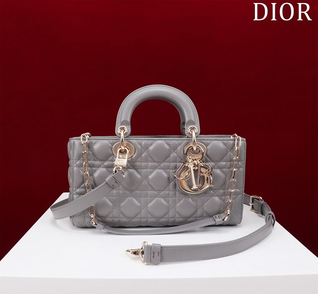 Dior original lambskin medium lady D-Joy bag M0540 grey