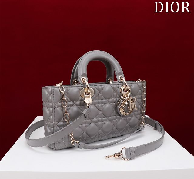 Dior original lambskin medium lady D-Joy bag M0540 grey