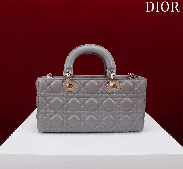 Dior original lambskin medium lady D-Joy bag M0540 grey