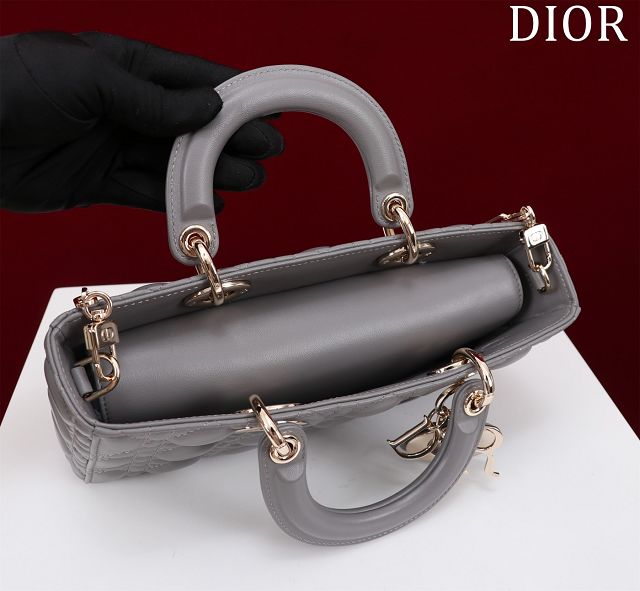 Dior original lambskin medium lady D-Joy bag M0540 grey