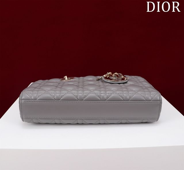 Dior original lambskin medium lady D-Joy bag M0540 grey