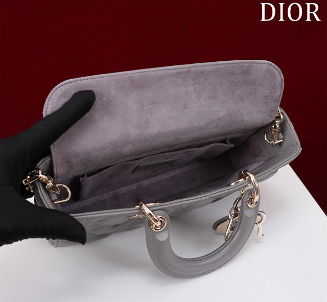 Dior original lambskin medium lady D-Joy bag M0540 grey