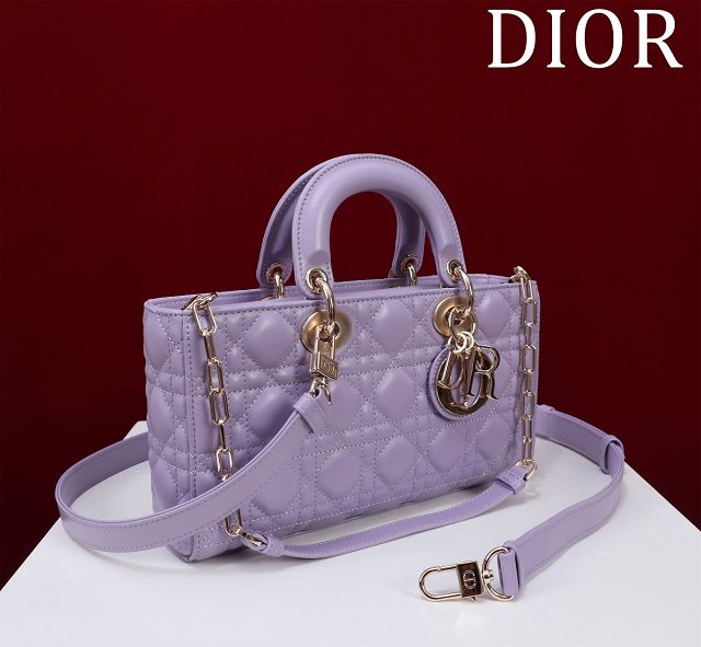 Dior original lambskin medium lady D-Joy bag M0540 purple