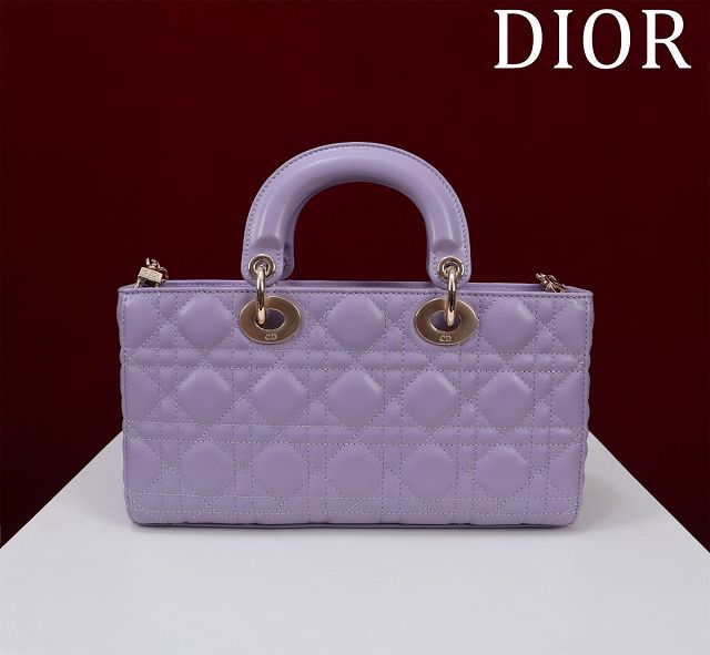 Dior original lambskin medium lady D-Joy bag M0540 purple