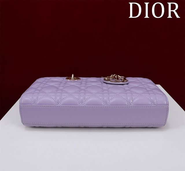 Dior original lambskin medium lady D-Joy bag M0540 purple