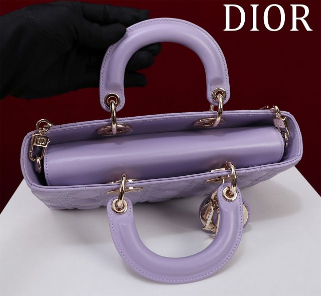 Dior original lambskin medium lady D-Joy bag M0540 purple