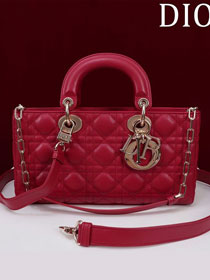 Dior original lambskin medium lady D-Joy bag M0540 red