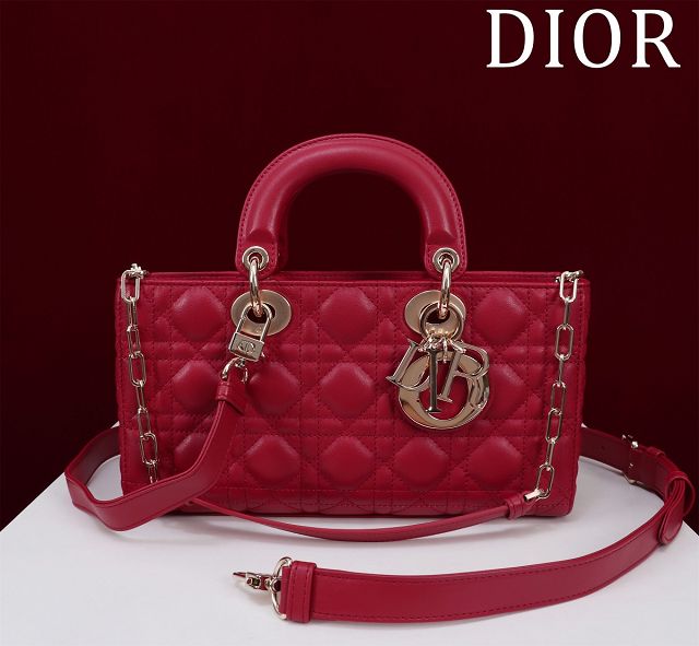 Dior original lambskin medium lady D-Joy bag M0540 red