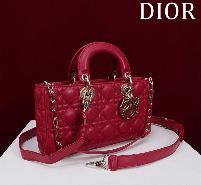 Dior original lambskin medium lady D-Joy bag M0540 red