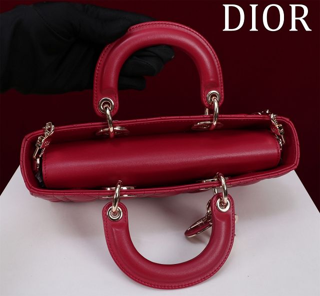 Dior original lambskin medium lady D-Joy bag M0540 red