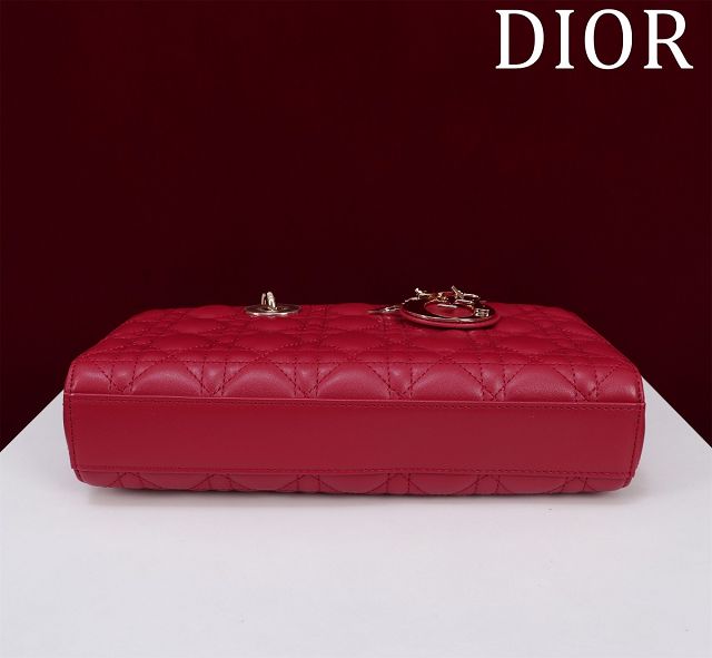 Dior original lambskin medium lady D-Joy bag M0540 red