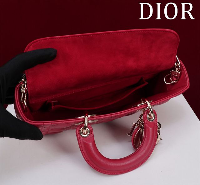 Dior original lambskin medium lady D-Joy bag M0540 red