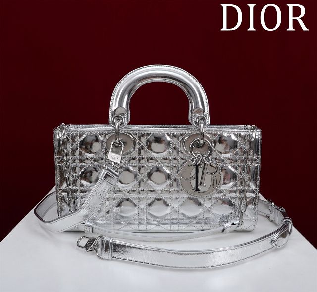 Dior original lambskin medium lady D-Joy bag M0540 silver