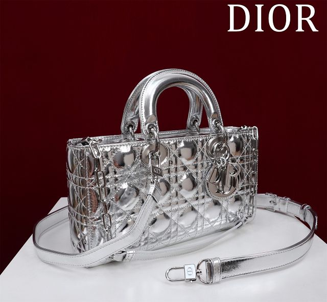 Dior original lambskin medium lady D-Joy bag M0540 silver