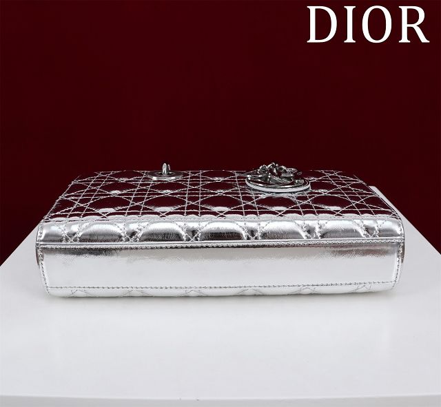 Dior original lambskin medium lady D-Joy bag M0540 silver