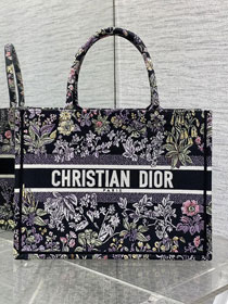 Dior original cotton medium book tote bag M1296 black