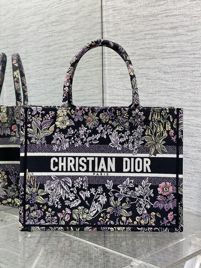 Dior original cotton medium book tote bag M1296 black