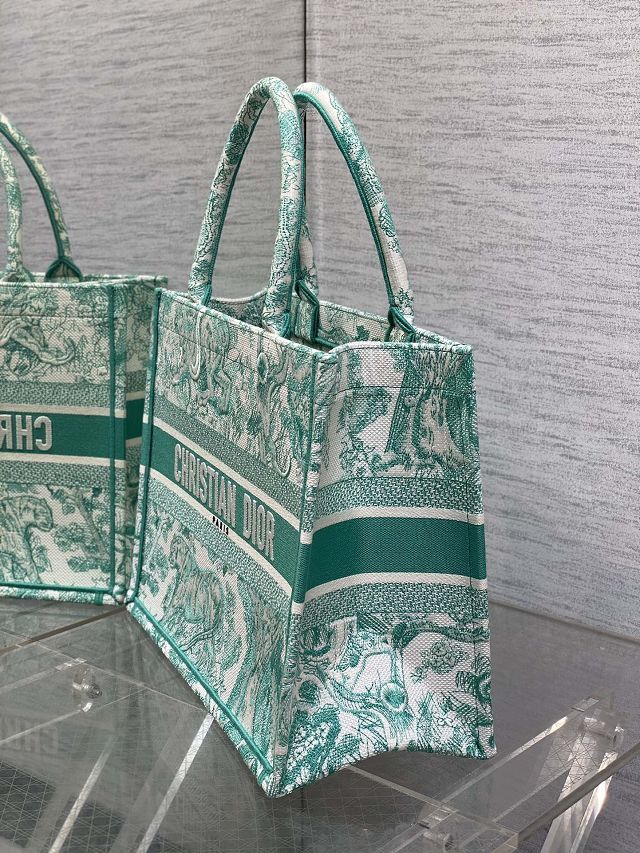 Dior original cotton medium book tote bag M1296 green