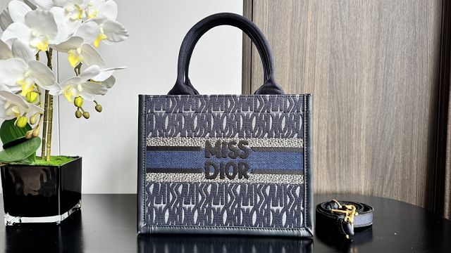 Dior original denim small book tote bag M1265 blue