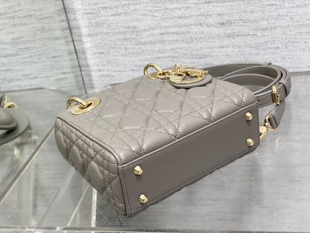 Dior original lambskin mini lady bag M0505 grey