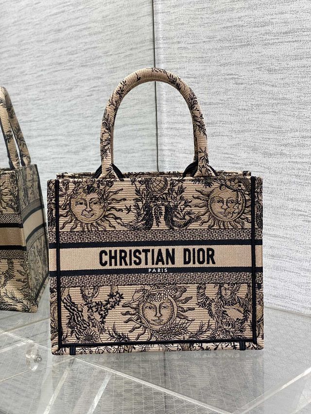 Dior original cotton small book tote bag M1265 beige