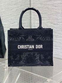 Dior original cotton small book tote bag M1265 black