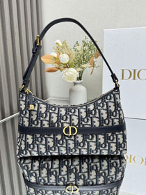 Dior original cotton 30 montaigne cigale mini bag S2381 blue