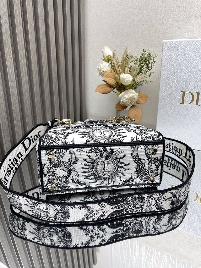 Dior original cotton medium lady bag M0565 