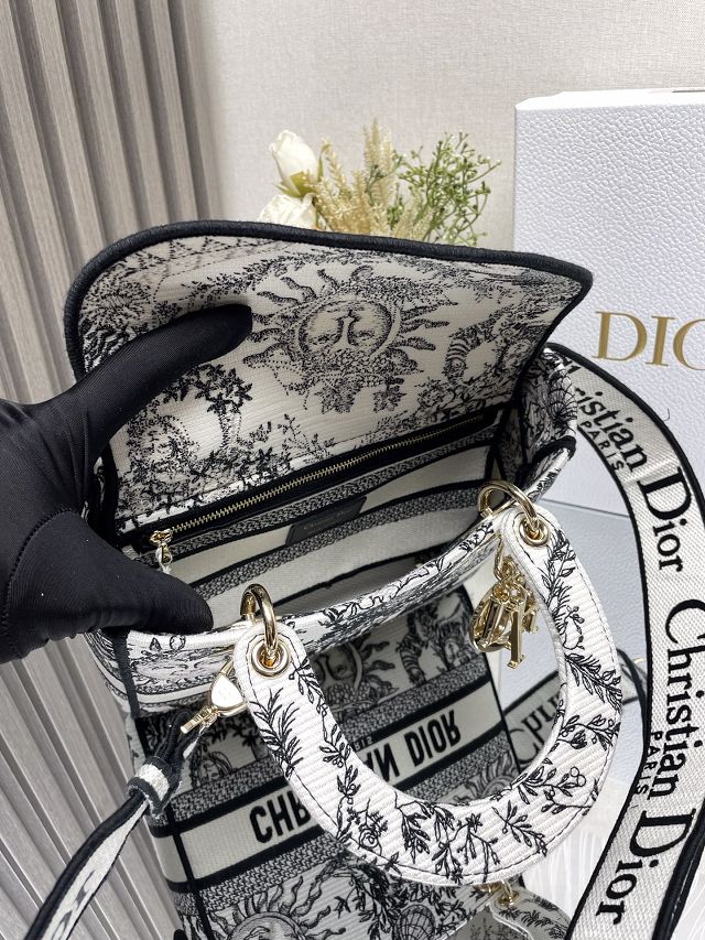 Dior original cotton medium lady bag M0565 