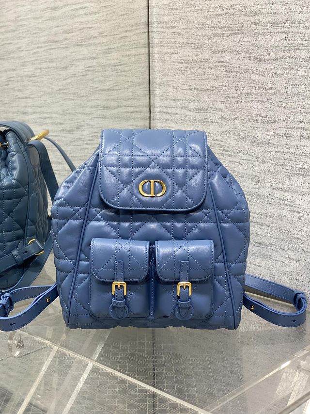 Dior original lambskin medium caro backpack M6301 blue