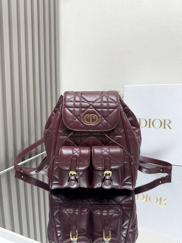 Dior original lambskin medium caro backpack M6301 bordeaux