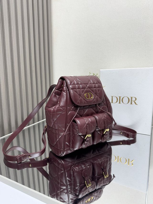 Dior original lambskin medium caro backpack M6301 bordeaux