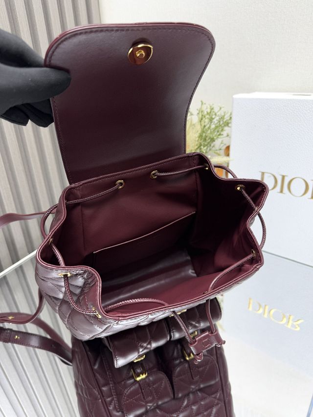 Dior original lambskin medium caro backpack M6301 bordeaux