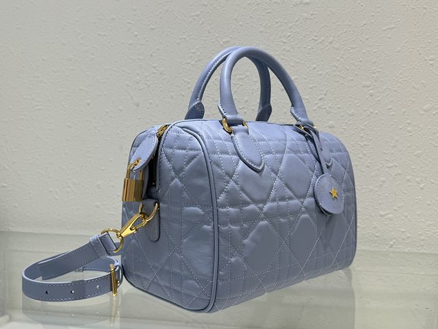 Dior original calfskin groove 25 bag M1365 light blue