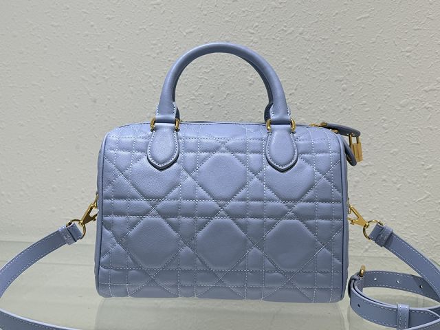 Dior original calfskin groove 25 bag M1365 light blue