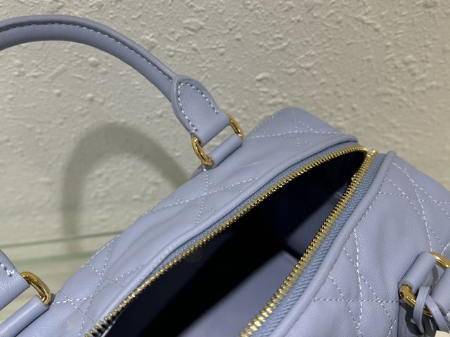 Dior original calfskin groove 25 bag M1365 light blue