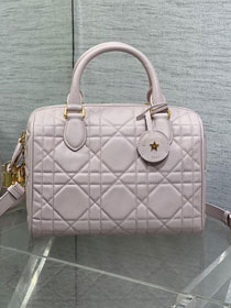 Dior original calfskin groove 25 bag M1365 light pink